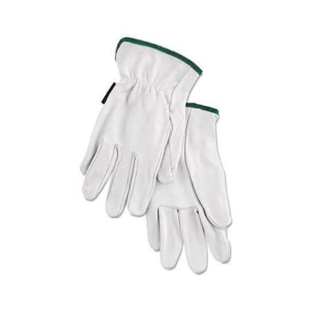 Eat-In 127-3601M Grain Goatskin Driver Gloves; White; Medium; 12 Pairs EA558956